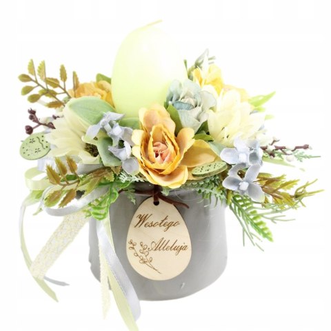 Stroik Wielkanocny na stół Świąteczna dekoracja domu świeca jajko