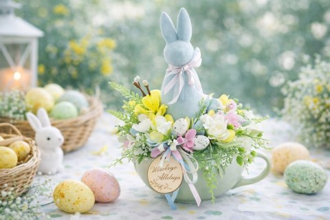 Stroik Wielkanocny na stół Świąteczna dekoracja wielkanocna domu