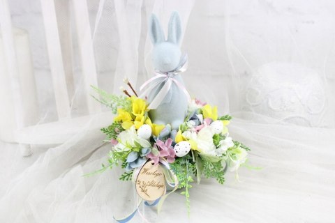 Stroik Wielkanocny na stół Świąteczna dekoracja wielkanocna domu