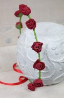 Wianek delikatny głowę BORDO różyczki opaska sesja