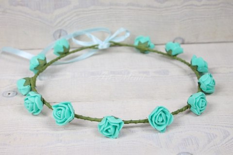 Wianek delikatny głowę TIFFANY BLUE różyczki sesja Wianek delikatny głowę TIFFANY BLUE różyczki sesja