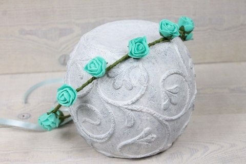 Wianek delikatny głowę TIFFANY BLUE różyczki sesja Wianek delikatny głowę TIFFANY BLUE różyczki sesja