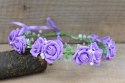 Wianek na głowę boho róża foto druhna FIOLETOWY