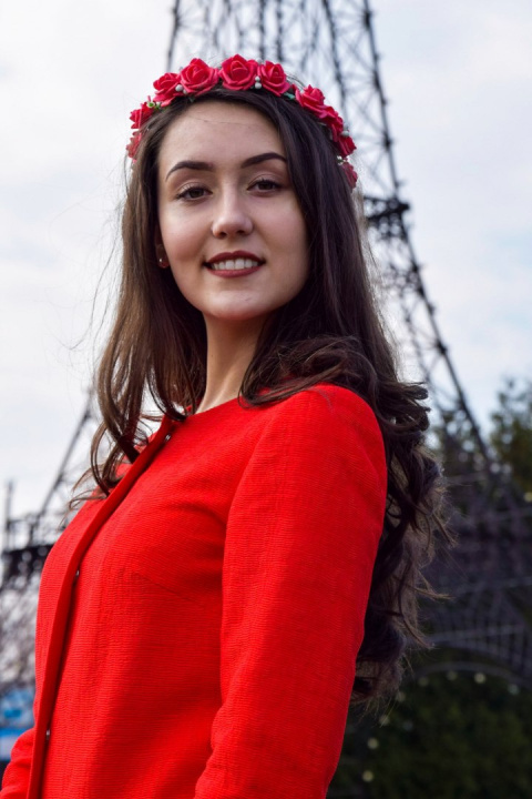 Wianek na głowę boho róża sesja druhna CZERWONY Wianek na głowę boho róża sesja druhna CZERWONY