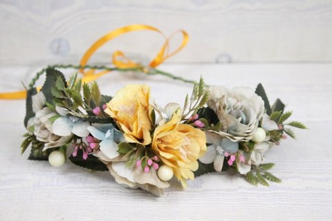 Wianek róża miodowo ŻÓŁTY BEŻOWY ślub sesja boho Wianek róża miodowo ŻÓŁTY BEŻOWY ślub sesja boho