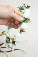 Wianek komunijny styl boho BORDO komunia KOKARDA
