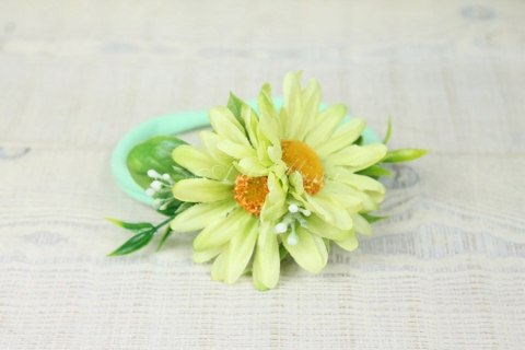 Opaska chrzest niemowlę margaretka ZIELONY sesja Opaska chrzest niemowlę margaretka ZIELONY sesja