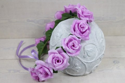 Wianek róża na głowę FIOLET ślub sesja NOWOŚĆ styl Wianek róża na głowę FIOLET ślub sesja NOWOŚĆ styl