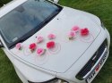 Dekoracja na samochód stroik Ślub ozdoba auta styl
