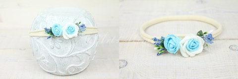 Opaska chrzest różyczki KOLORY sesja niemowlę STYL Opaska chrzest różyczki KOLORY sesja niemowlę STYL