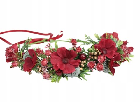 Wianek świąteczny do włosów opaska sesja świąteczna