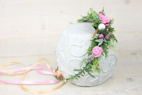 Wianek do włosów sesja świąteczna RÓŻOWY święta