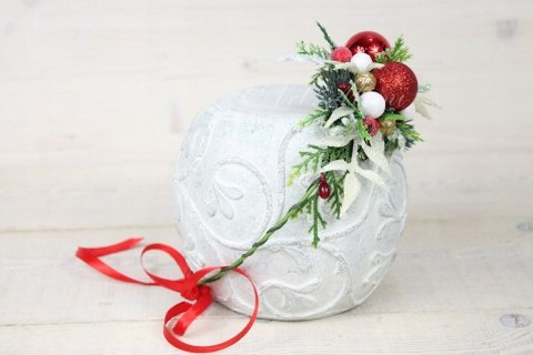 Wianek do włosów świąteczny bombki CZERWONY sesja