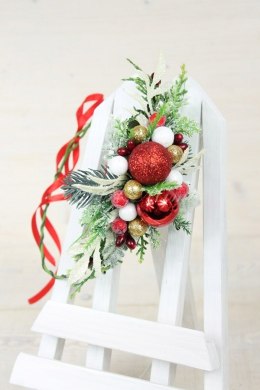 Wianek do włosów świąteczny bombki CZERWONY sesja