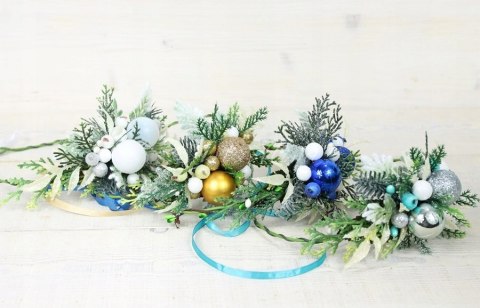 Wianek do włosów świąteczny bombki CZERWONY sesja