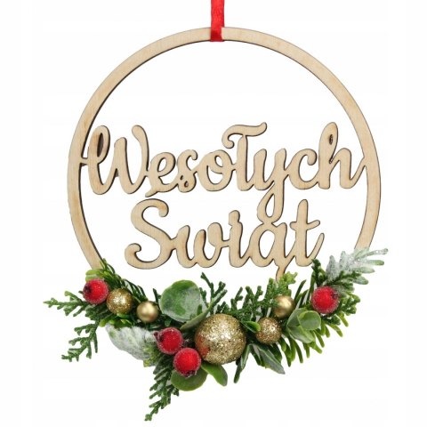 Wianek stroik świąteczny obręcz dekoracja do domu