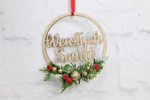 Wianek stroik świąteczny obręcz dekoracja do domu