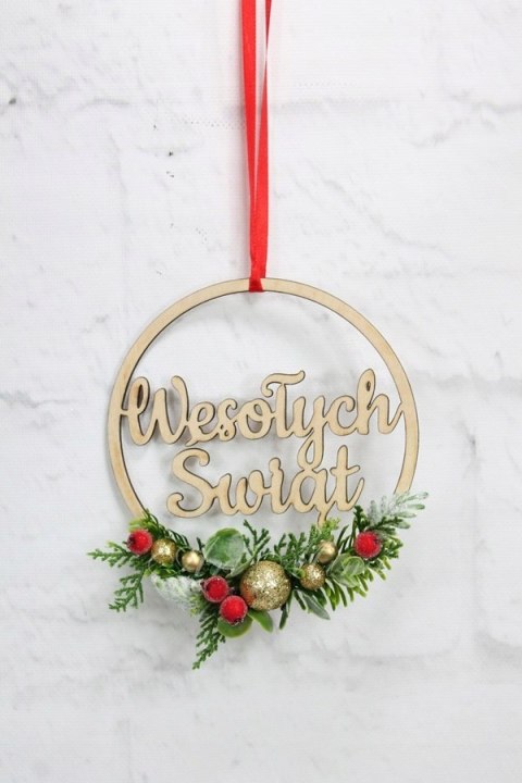 Wianek stroik świąteczny obręcz dekoracja do domu