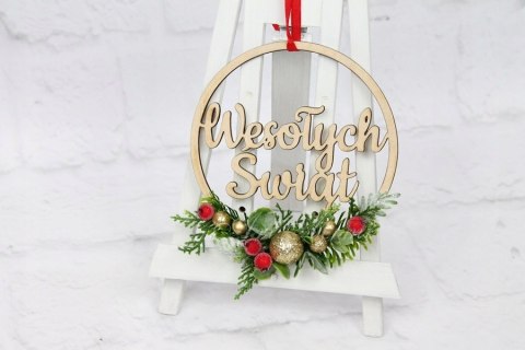 Wianek stroik świąteczny obręcz dekoracja do domu
