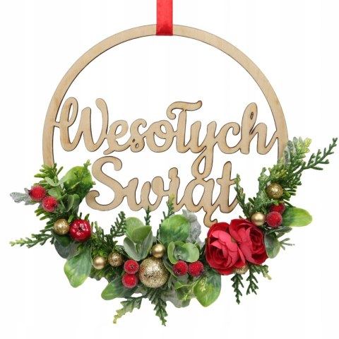 Wianek stroik świąteczny obręcz dekoracja do domu