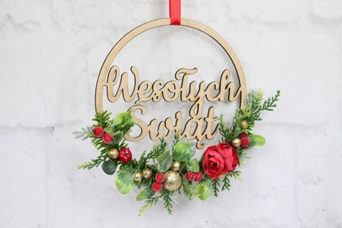 Wianek stroik świąteczny obręcz dekoracja do domu