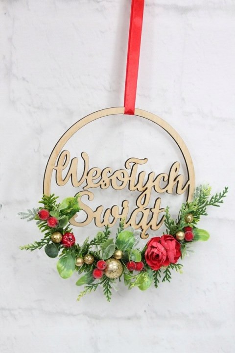Wianek stroik świąteczny obręcz dekoracja do domu