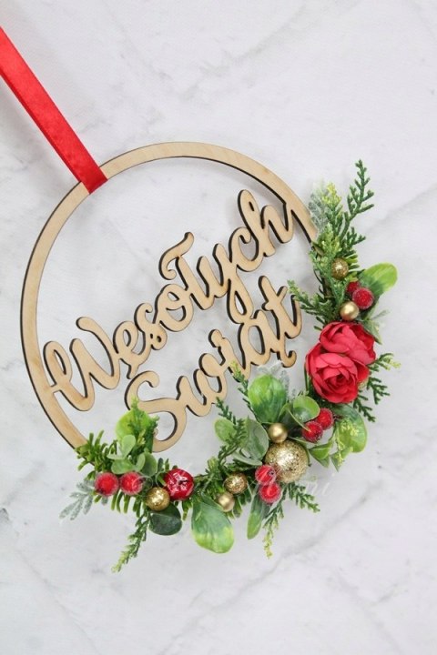 Wianek stroik świąteczny obręcz dekoracja do domu