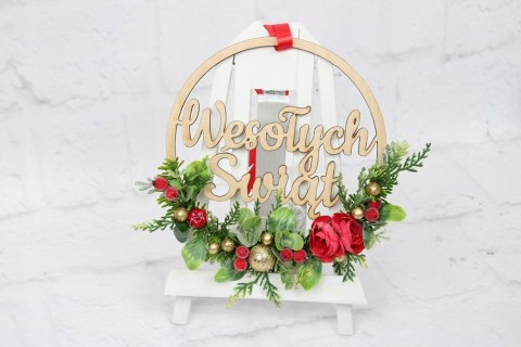 Wianek stroik świąteczny obręcz dekoracja do domu