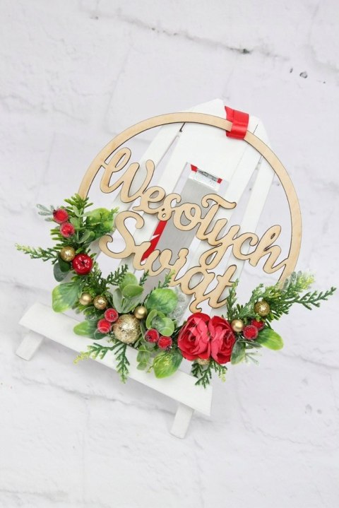 Wianek stroik świąteczny obręcz dekoracja do domu