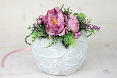 Wianek świąteczny peonia do włosów BRUDNY RÓŻ foto Wianek świąteczny peonia do włosów BRUDNY RÓŻ foto